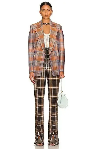 HIGH WAIST CHECKED BOXY TROUSERS