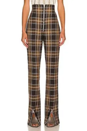 HIGH WAIST CHECKED BOXY TROUSERS