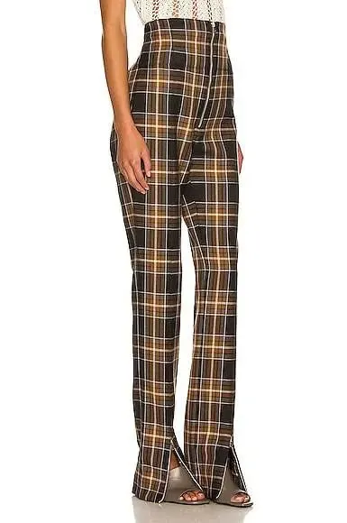 HIGH WAIST CHECKED BOXY TROUSERS