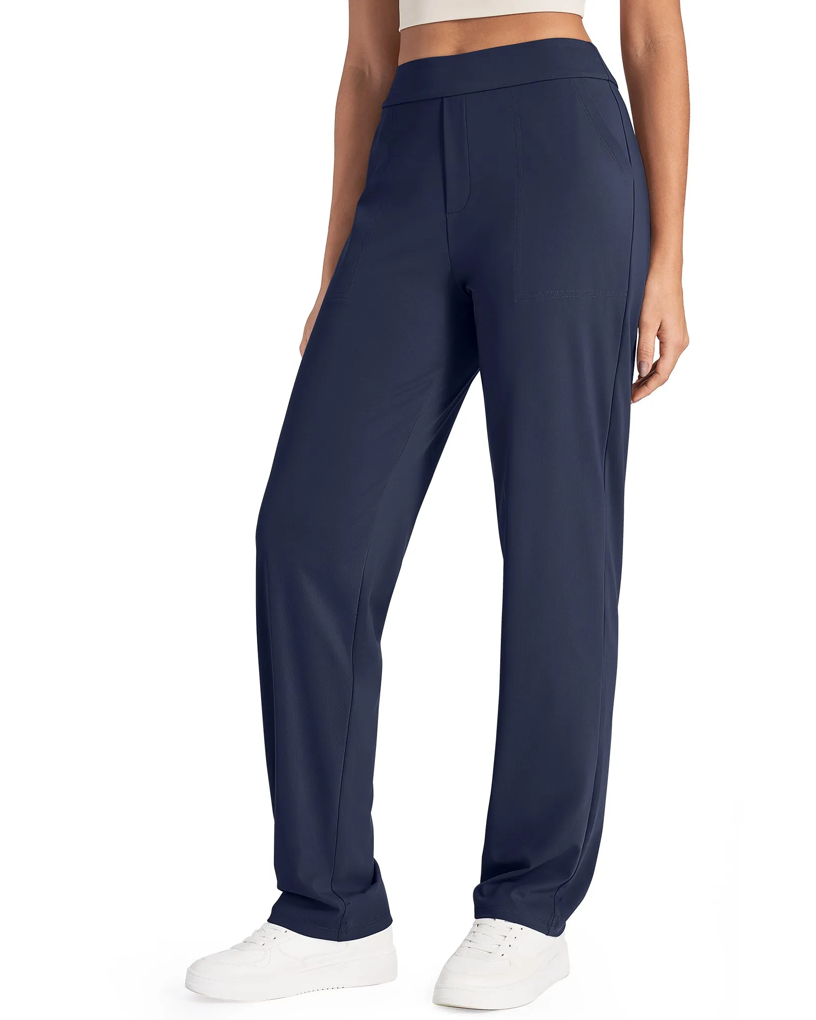 High-Waist Straight Work Pants 30