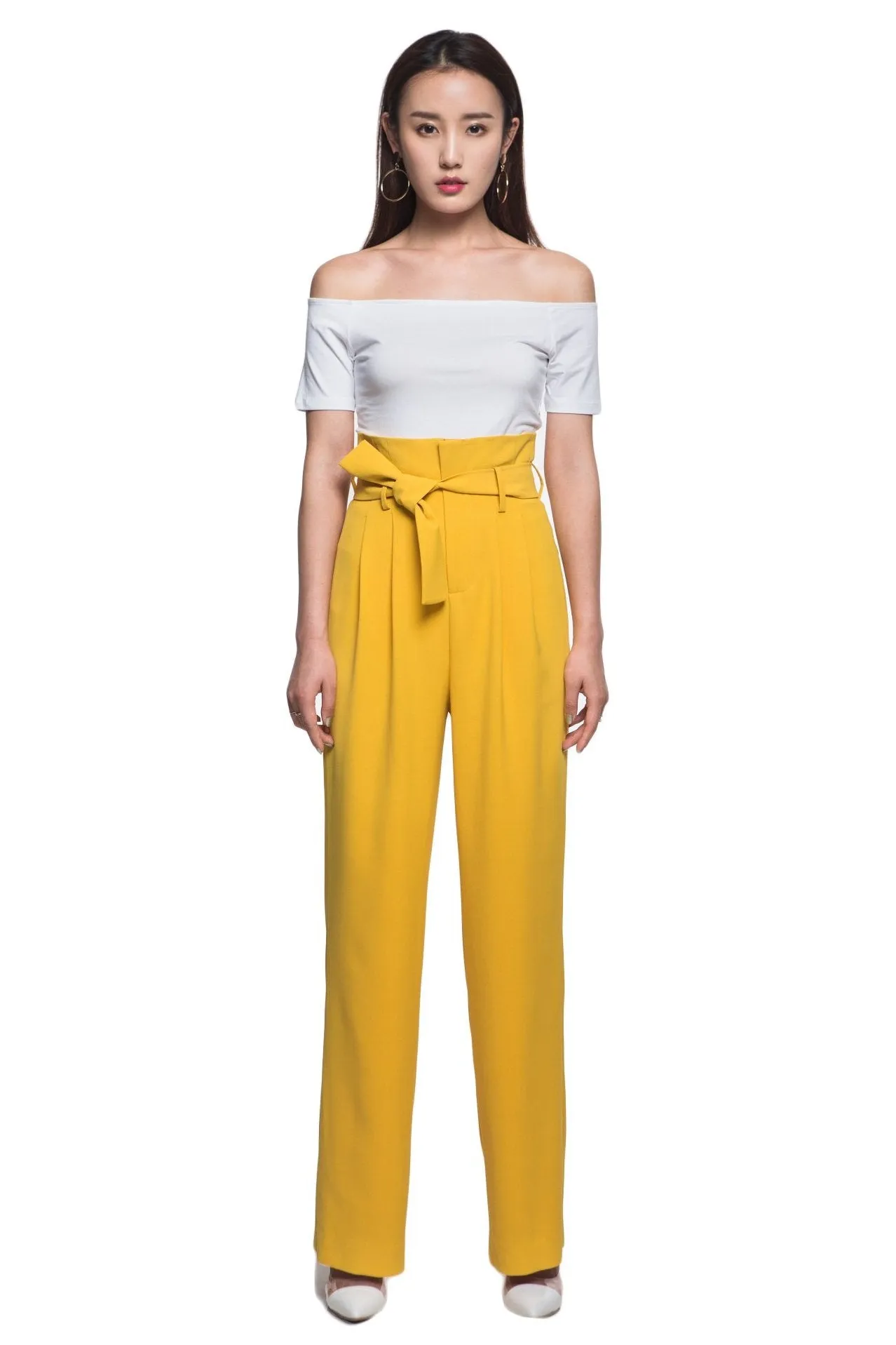 High Waist Yellow Pants