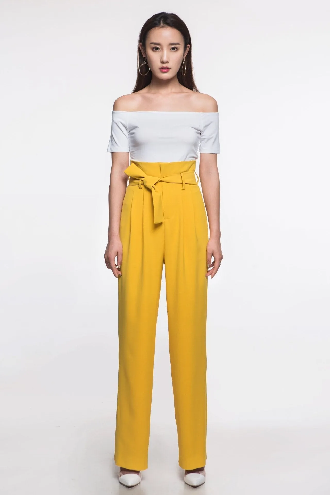 High Waist Yellow Pants