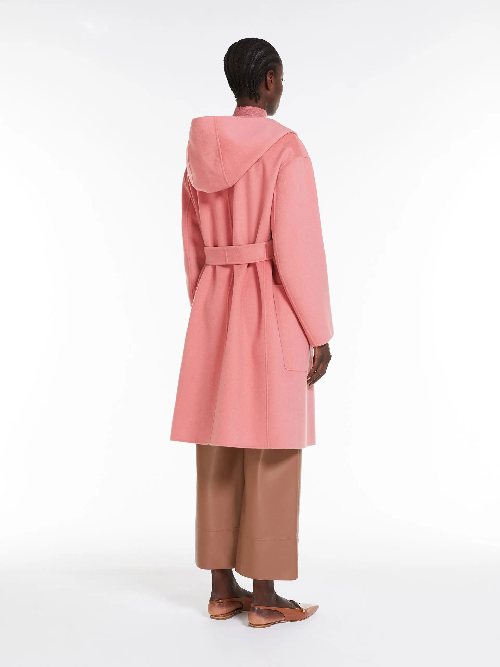 Hooded wool coat