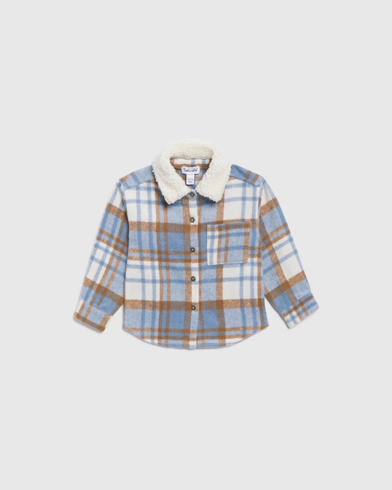 Infant Boys Sherpa Collar Flannel Shacket