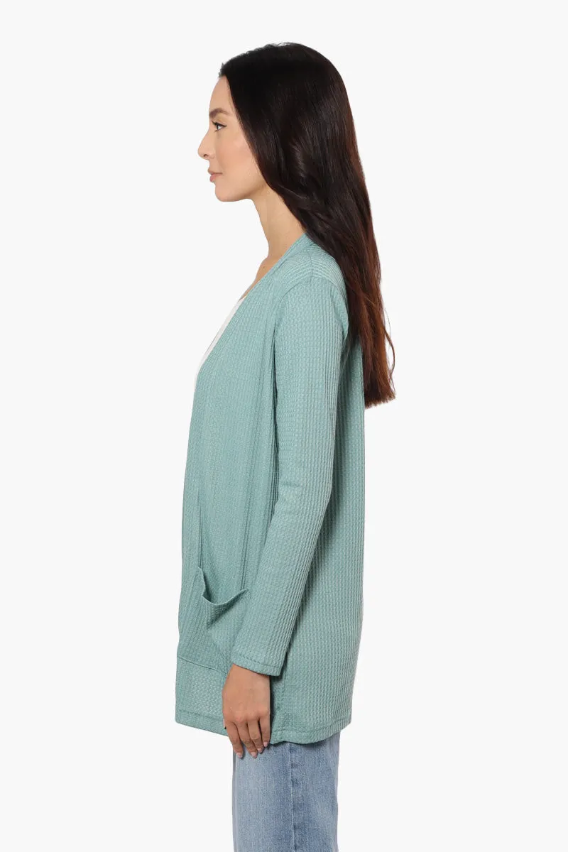 International INC Company Long Sleeve Open Wrap Cardigan - Teal