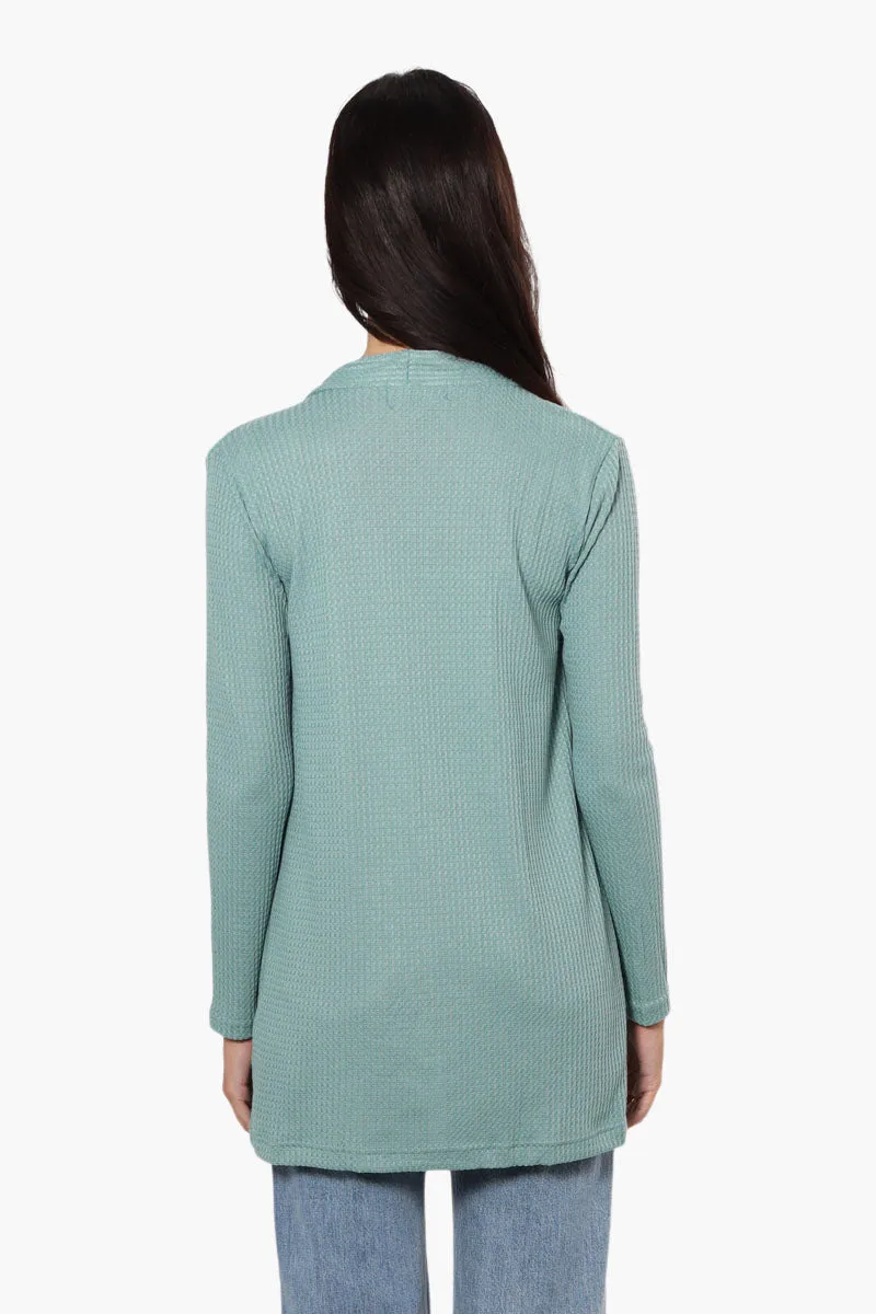 International INC Company Long Sleeve Open Wrap Cardigan - Teal