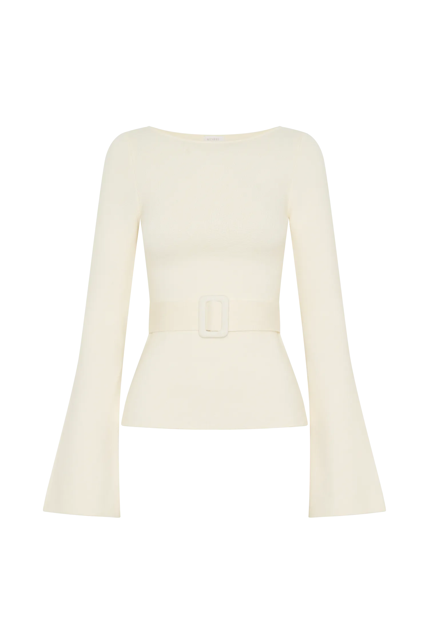 Justine Belted Knit Top - Ivory