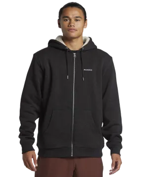 Keller Zip Sherpa Hooded Jacket in Black Heather