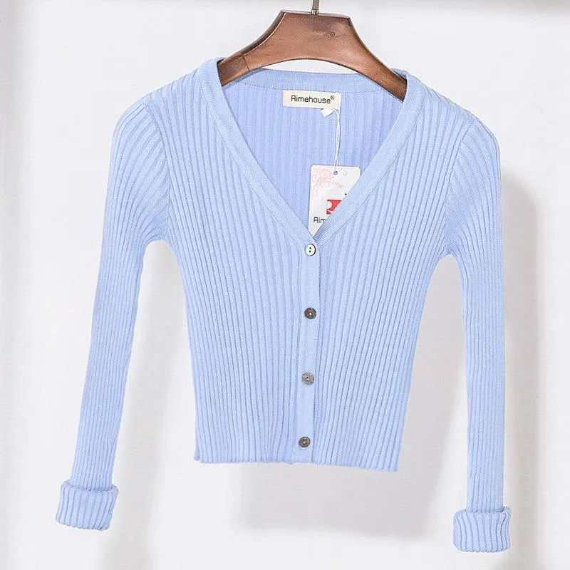 KNITTED V-NECK CARDIGAN