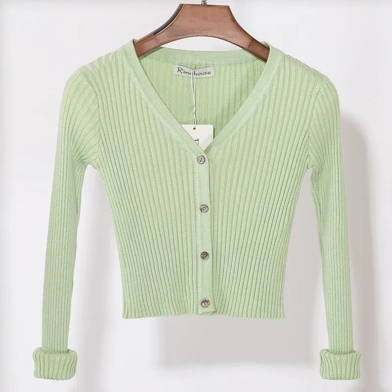 KNITTED V-NECK CARDIGAN