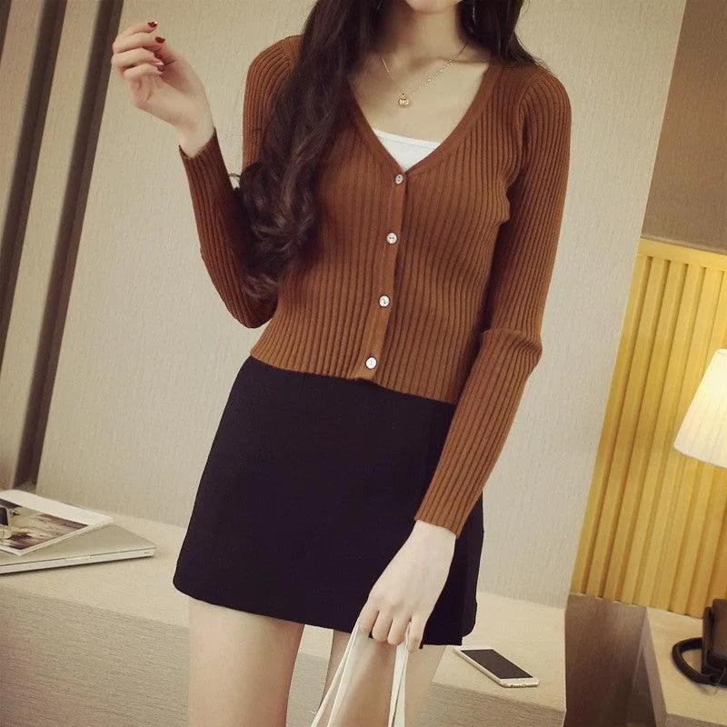 KNITTED V-NECK CARDIGAN