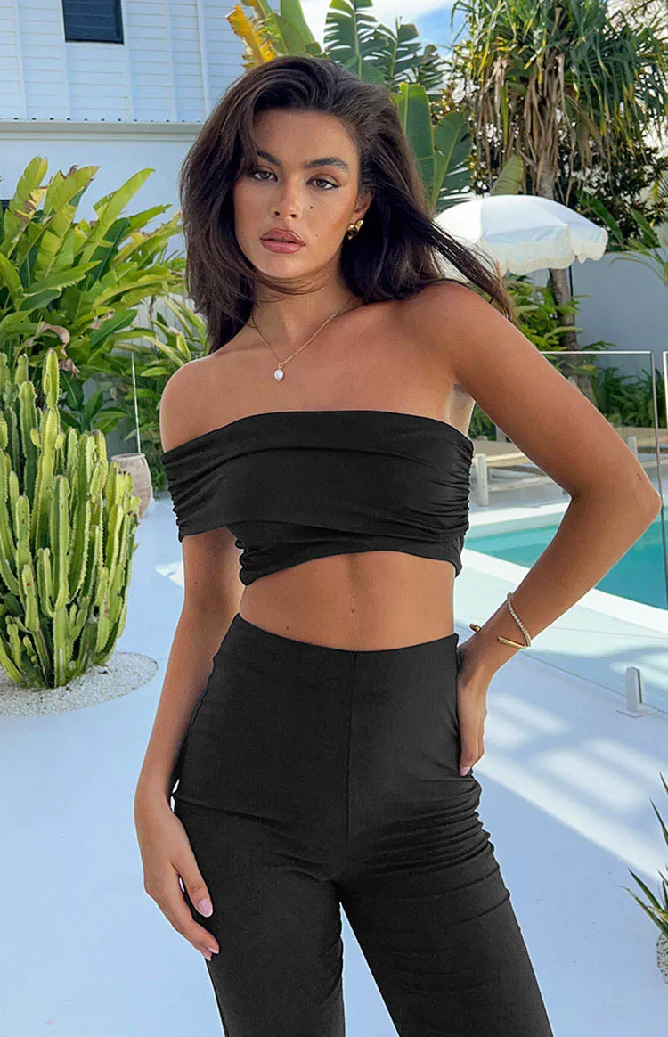 Kylah Black Off Shoulder Top