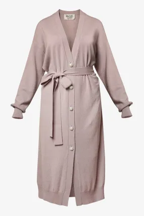 Lani Cashmere Long Cardigan Dress In Belle De Jour