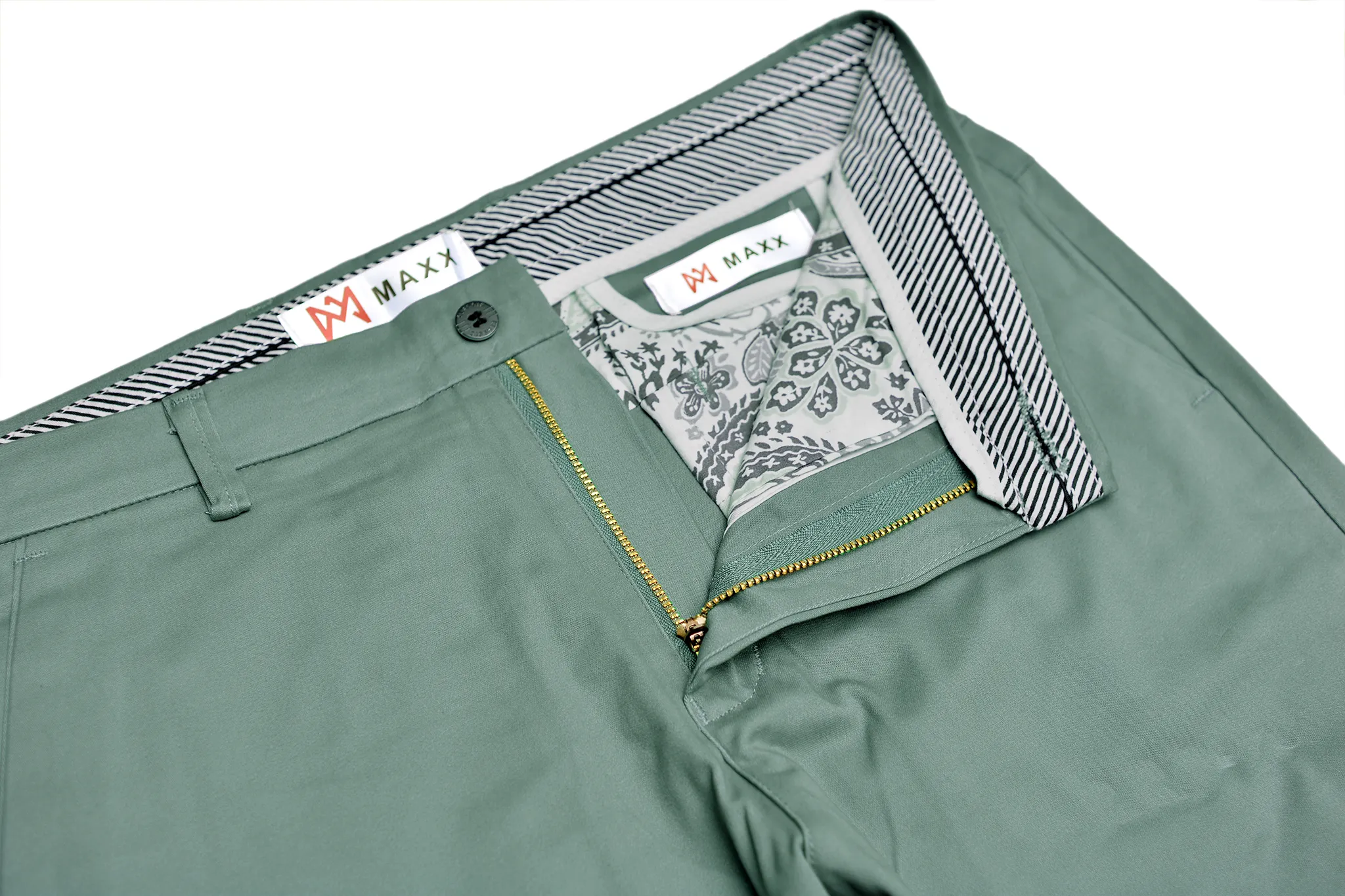 Laurel Green Cotton Chinos Pants