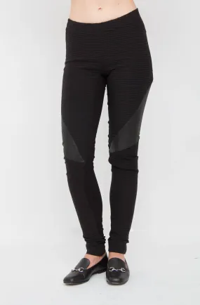 LEATHER PANEL PANTS