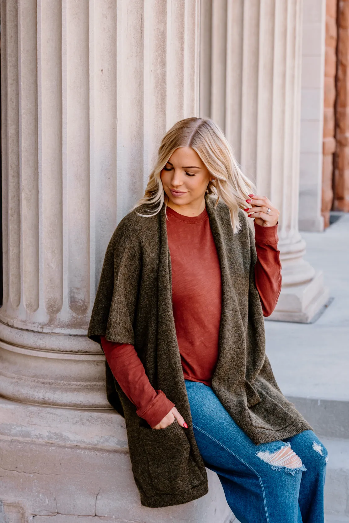 Leilani Oversized Cardigan | Olive