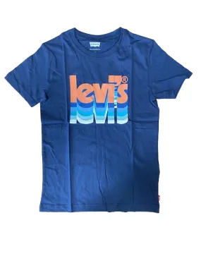 Levi's T-shirt da ragazzo manica corta Layered Poster Logo Tee 9EH892-BCF naval academy