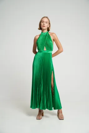 L'IDEE Woman Renaissance Split Gown Bright Green