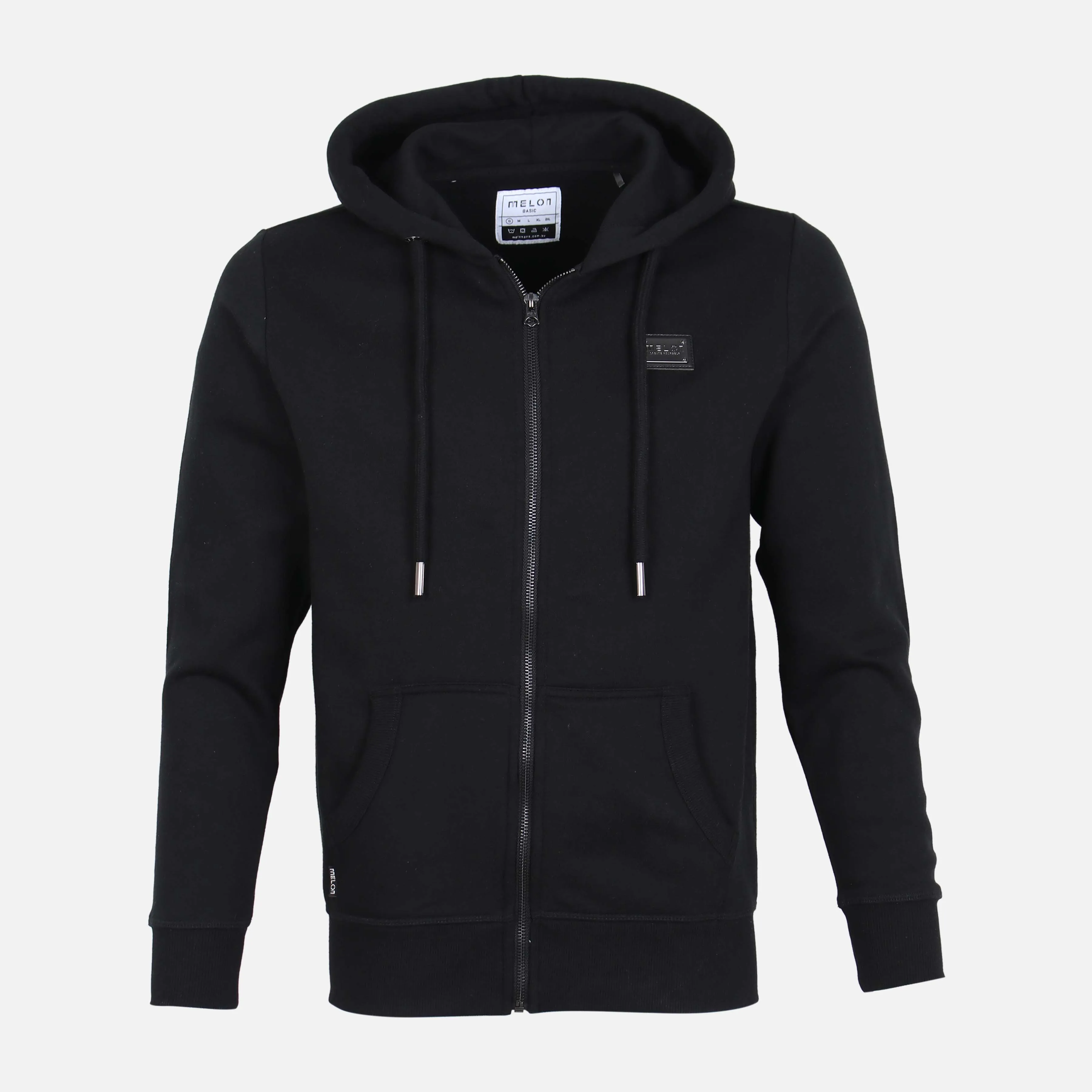 MEN SOLID FLEECE HOODED CARDIGAN