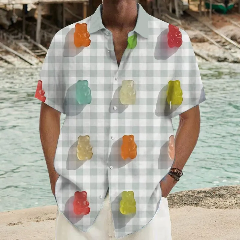 Men's Gummy Bear Printed Short-Sleeved Shirt 00587081YY