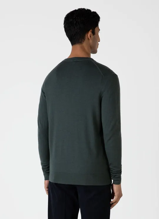 Merino Cardigan Drill Green