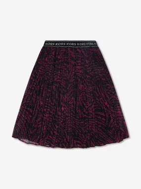 Michael Kors Girls Pleated Midi Skirt in Black