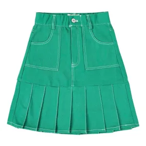 Mini Nod  Pleated Skirt Green