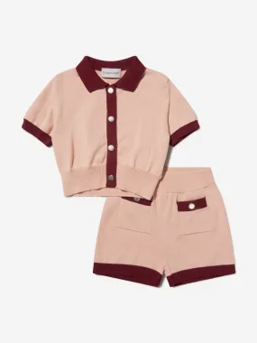 Moncler Enfant Girls Knitted Cardigan And Shorts Set