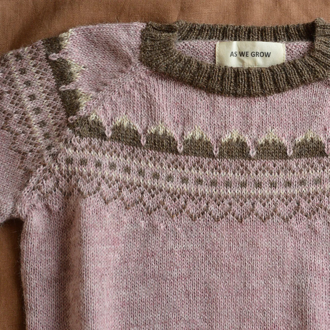 Mountain Sweater - 100% Baby Alpaca - Rose (18m-3y) *Last ones