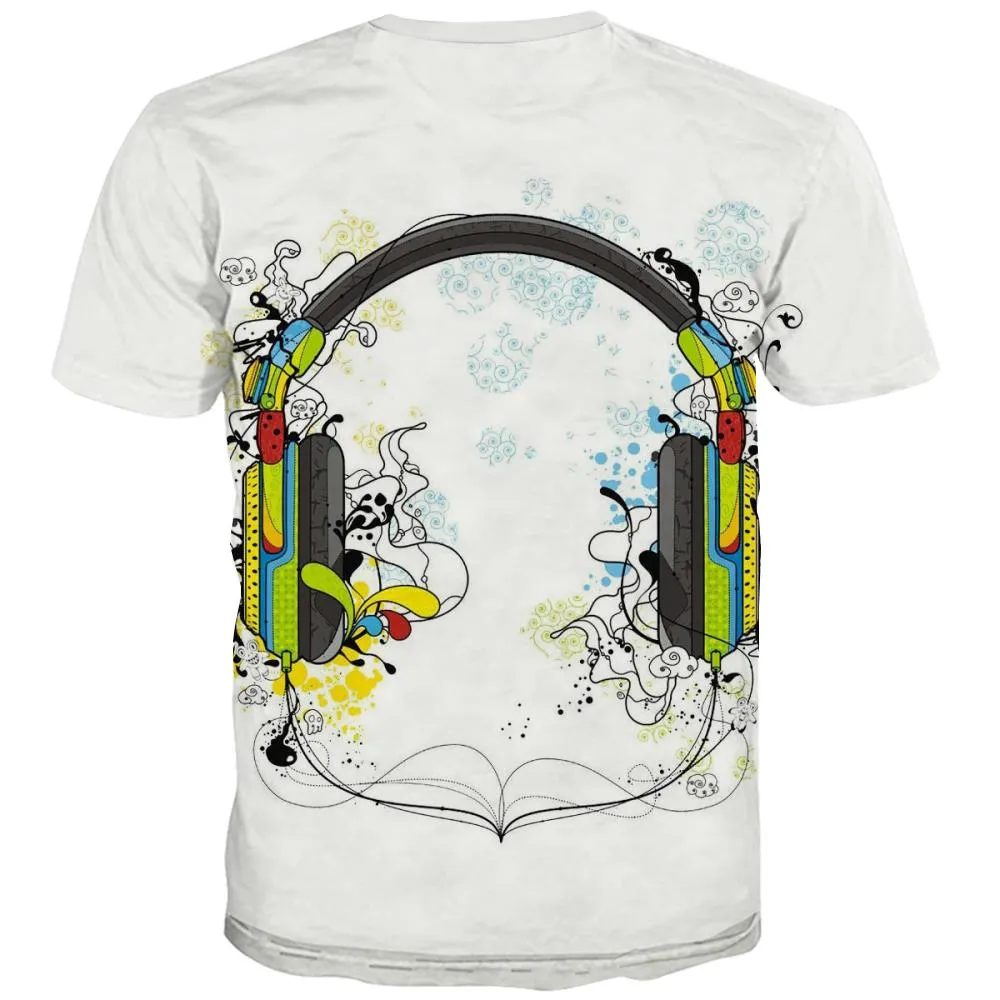 Music T-shirt Men Instrument Tshirts Novelty Retro Tshirt Anime Electronic T-shirts Graphic