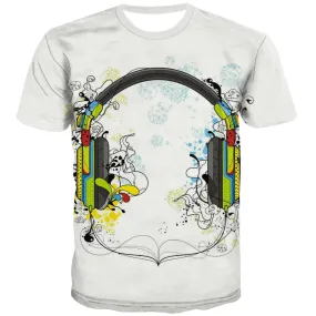 Music T-shirt Men Instrument Tshirts Novelty Retro Tshirt Anime Electronic T-shirts Graphic