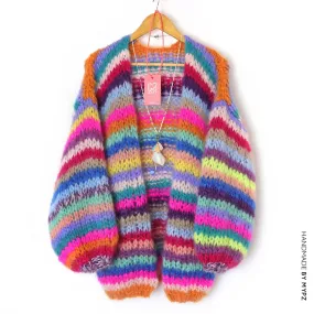 MYPZ Chunky Mohair Rainbow Cardigan Striped