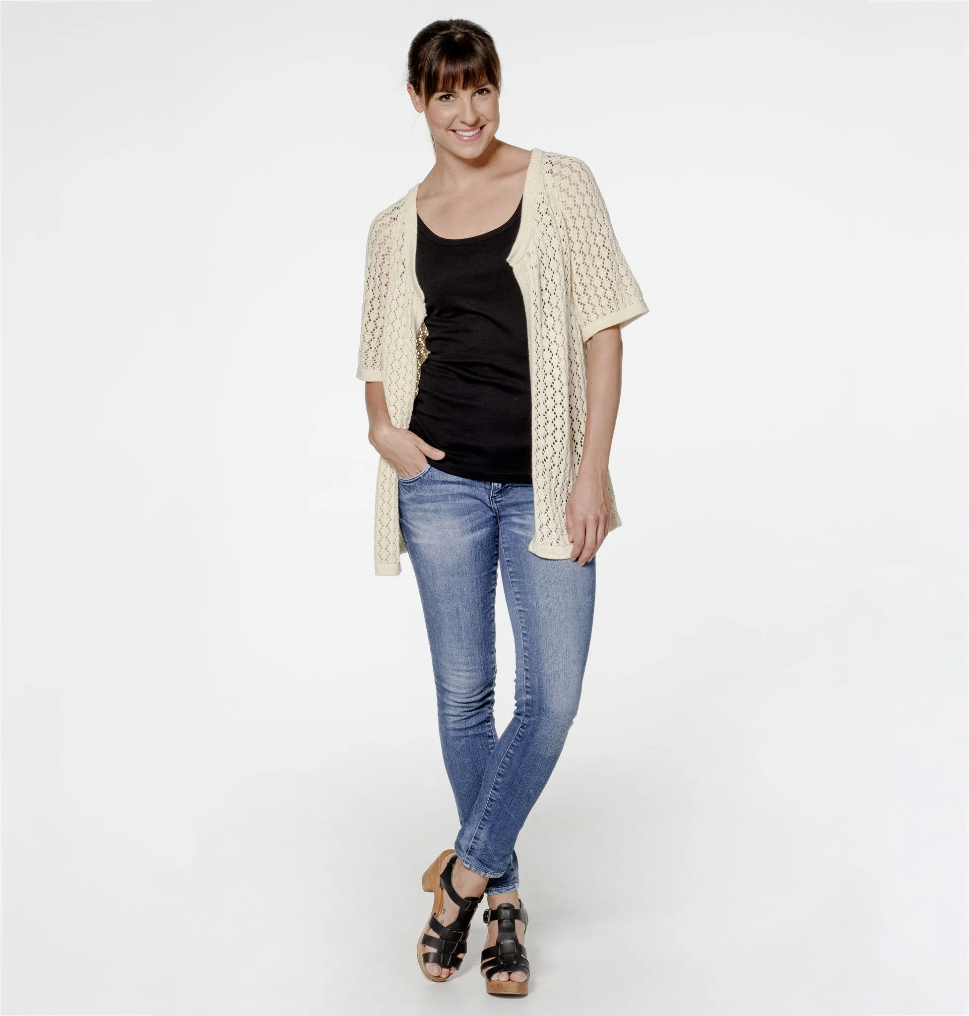 Natural Cotton Lace Cardigan