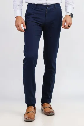 Navy Blue Cotton Chinos Pants