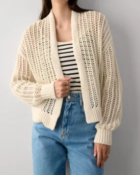 Open Mesh Cardigan in Ivory | Ivory