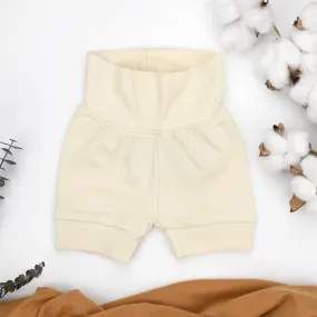 Organic Cotton High Waist Baby Shorts, Natural