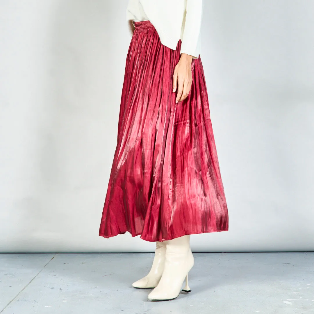 Pleated flowy midi skirt wholesale