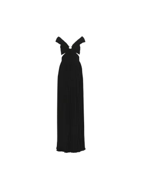 Pleated Maxi Dress in Silk