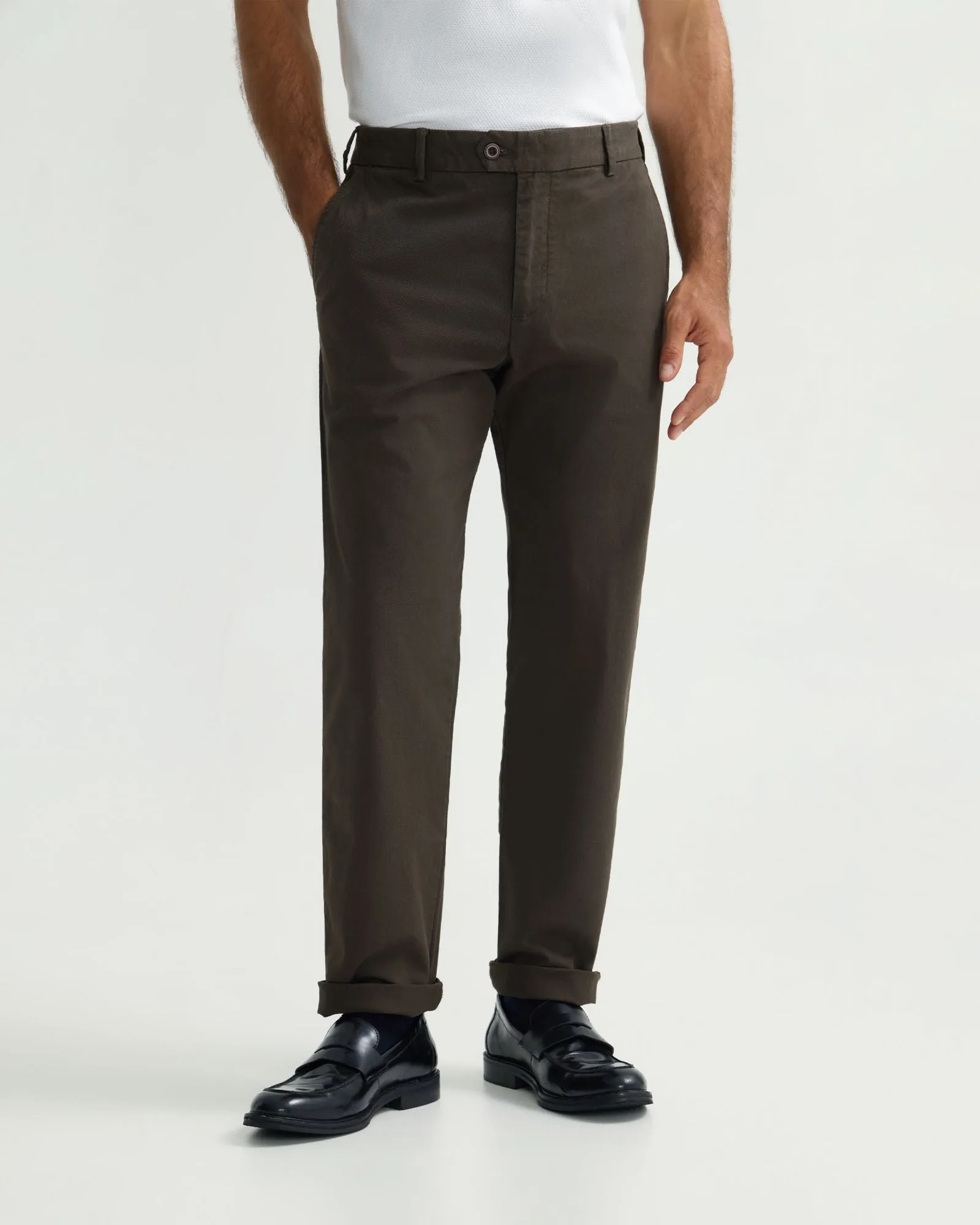 Relaxed Fit Stretch Cotton Chino