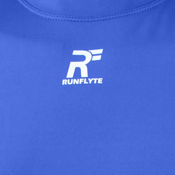 RunFlyte Men's Basics Light Compression Tank Top - Training - Moisture Wicking Royal Blue/White