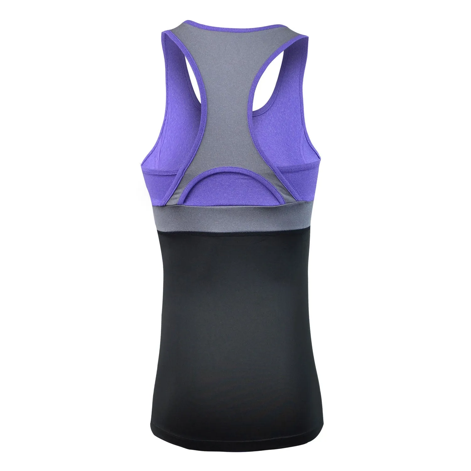 RunFlyte Women's Chakra II Tank Top - Fitted - Moisture Wicking - Violet/Black/Charcoal