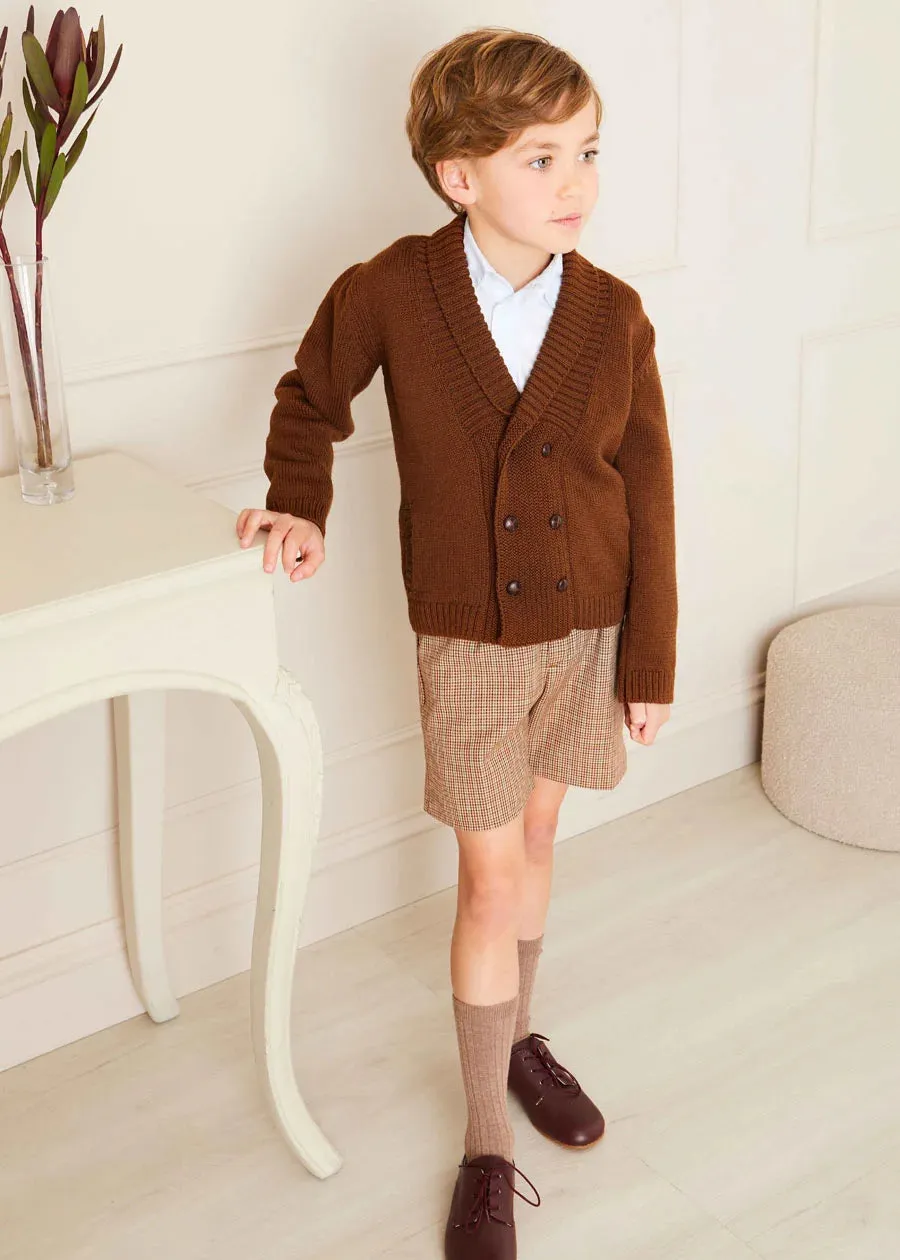 Shawl Neck Cardigan in Caramel (2-10yrs)