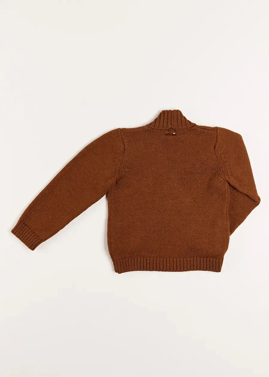 Shawl Neck Cardigan in Caramel (2-10yrs)