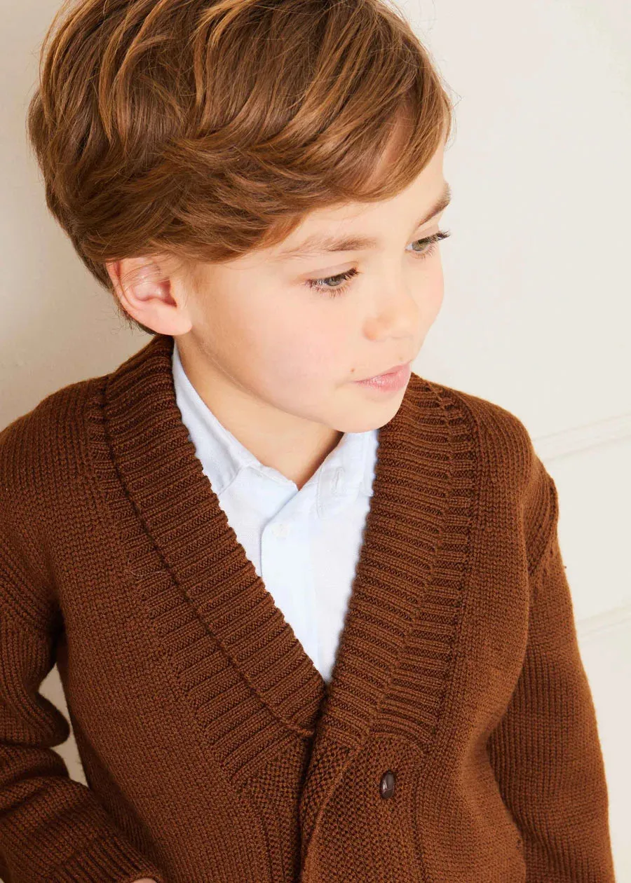 Shawl Neck Cardigan in Caramel (2-10yrs)