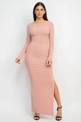 Side Slit Bodycon Maxi Dress