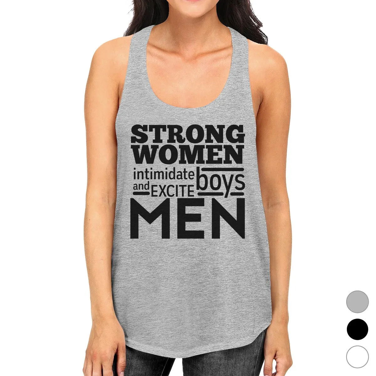 Strong Women Womens Funny Workout Tank Top Fitness Tee Shirt Gifts