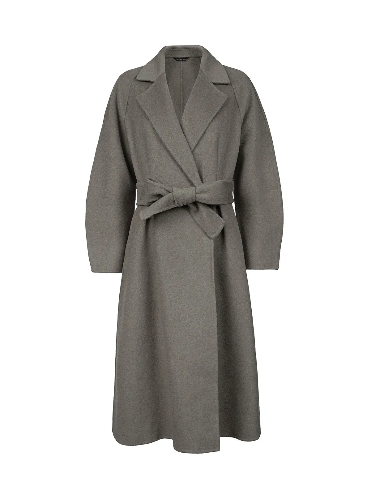 Suit Collar A-Line Wool Long Coat