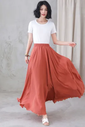 Swing Linen Long Skirt 3298