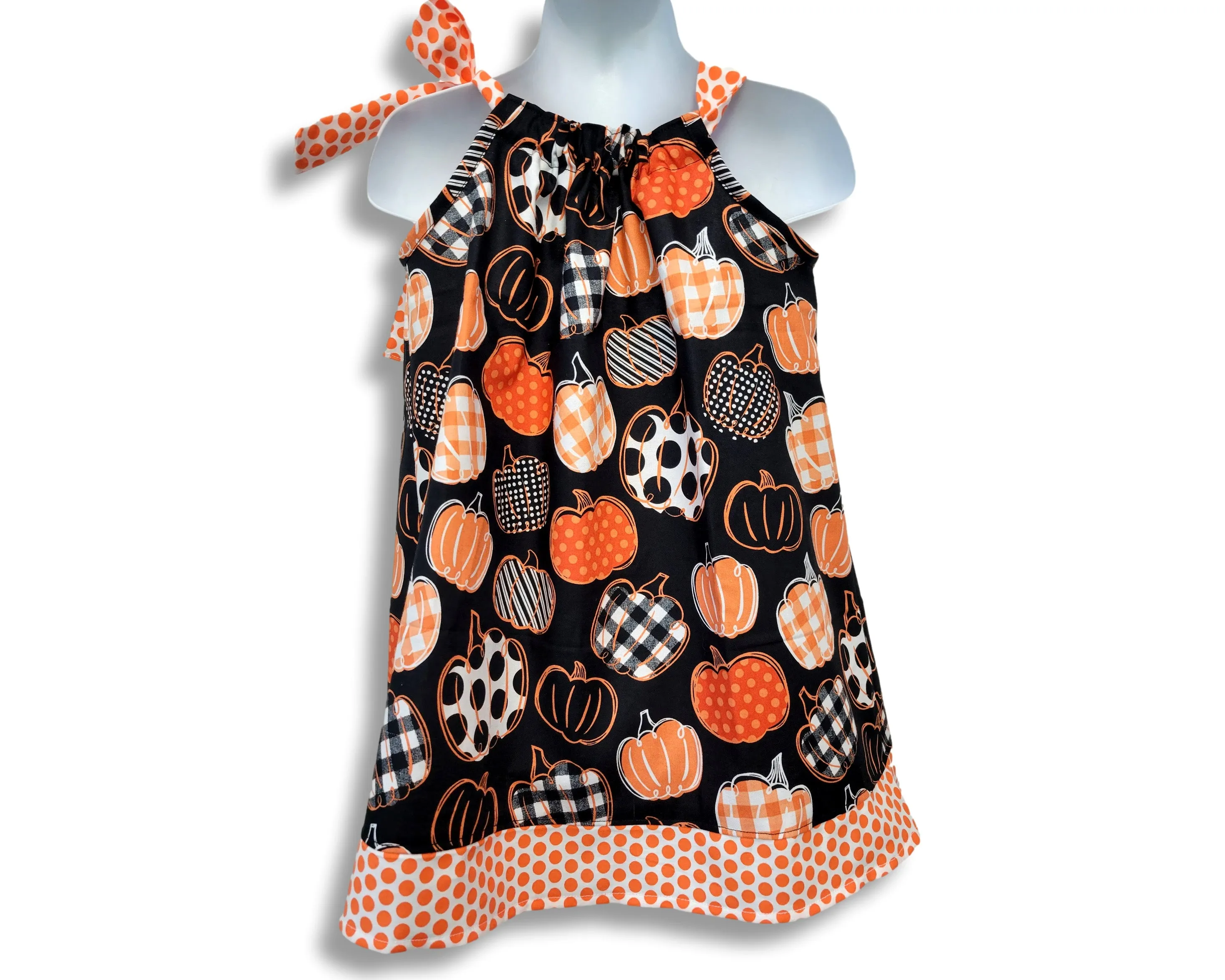 Thanksgiving Pillowcase Girls dress, Pumpkin Girls Pillowcase Dress,  Girls Dress,  Pillowcase Girls Dress