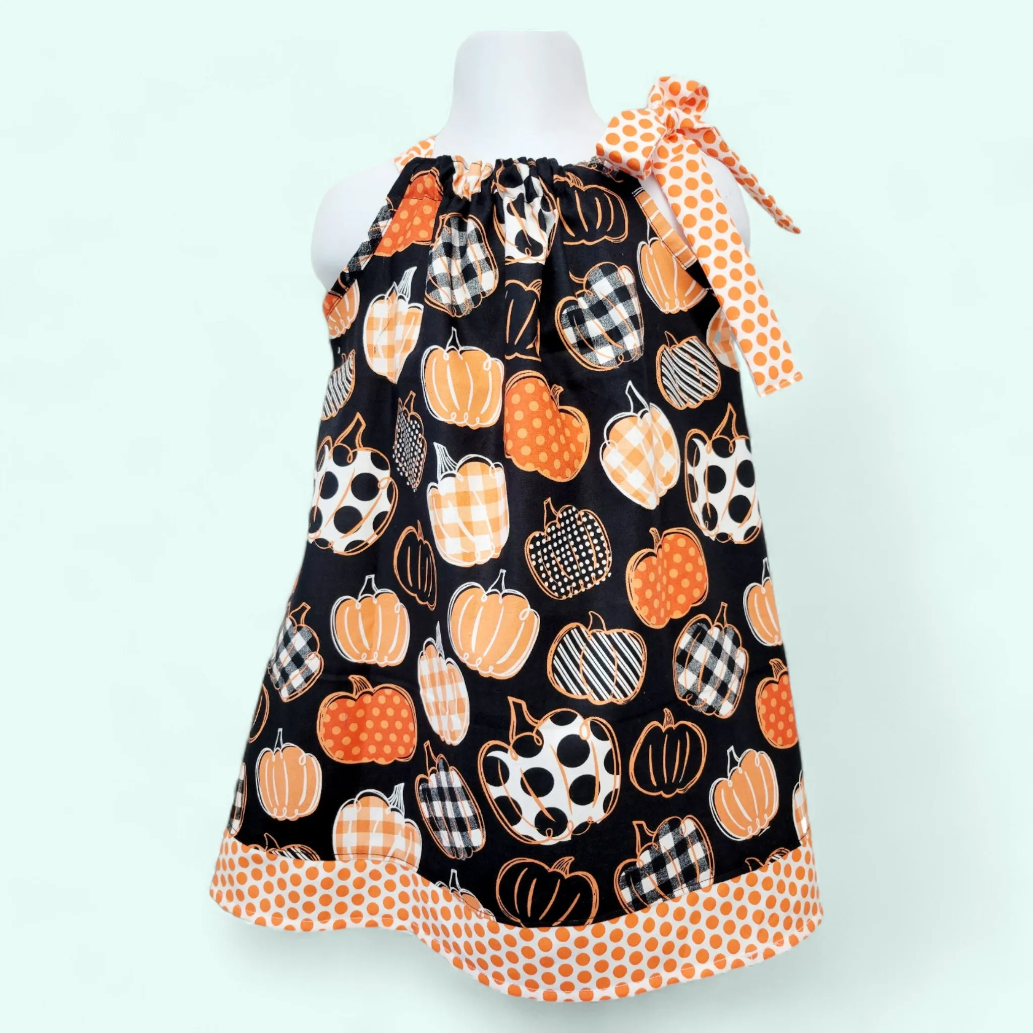 Thanksgiving Pillowcase Girls dress, Pumpkin Girls Pillowcase Dress,  Girls Dress,  Pillowcase Girls Dress